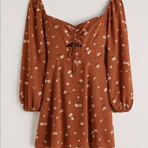 A&F Long Sleeve Cinch Front Mini Dress, XS